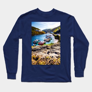 Boscastle Harbour And Village, Cornwall, UK Long Sleeve T-Shirt